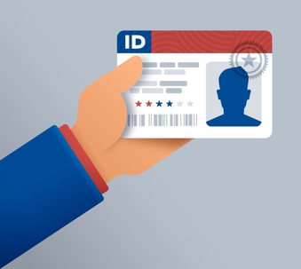 A cartoon picture of a driver's license