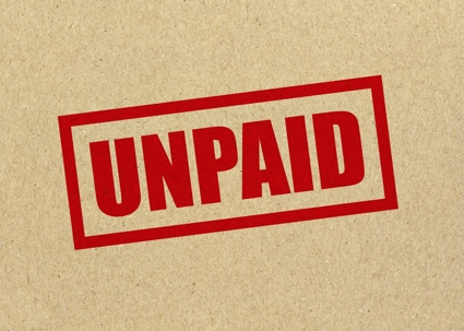 'Unpaid' in bold, red, text with red box around it